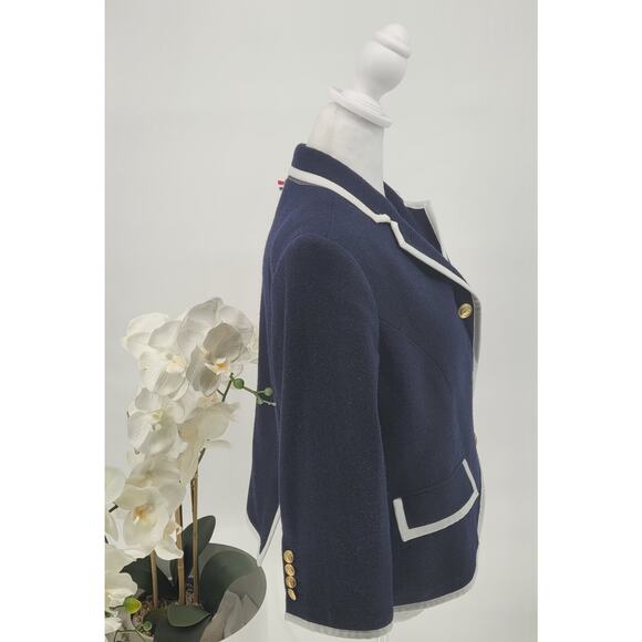 Thom Browne Neiman Marcus Womens Navy Blue Wool Nautical Blazer Size XXL - Picture 4 of 11